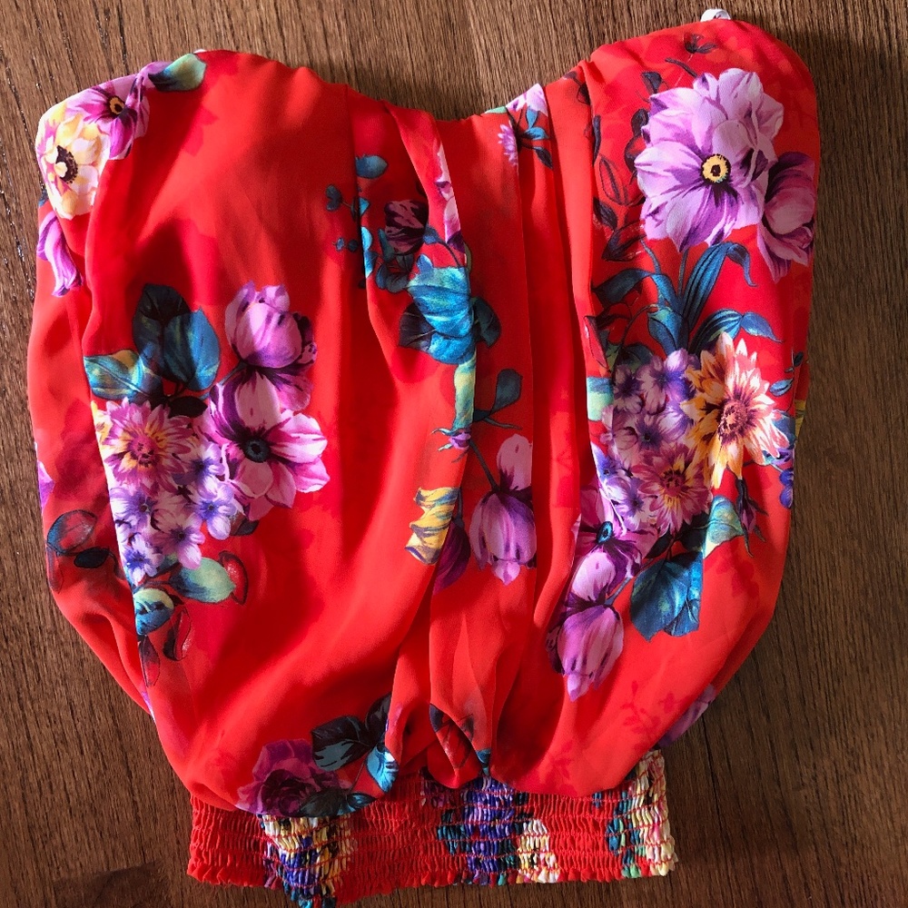 Strapless Flower Shirt